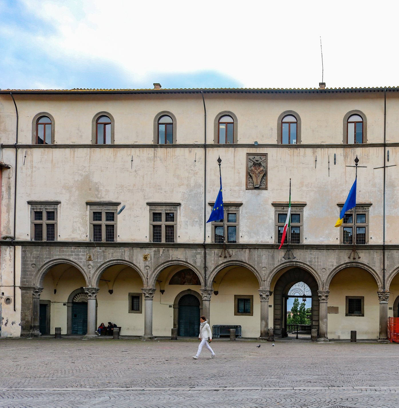 La facciata del Palazzo dei Priori, sede del Comune di Viterbo