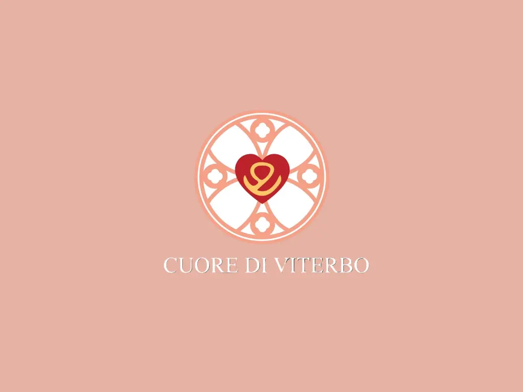 Il logo di Cuore di Viterbo: un rosone con al centro un cuore rosso e una rosa stilizzata, con sotto la scritta Cuore di Viterbo
