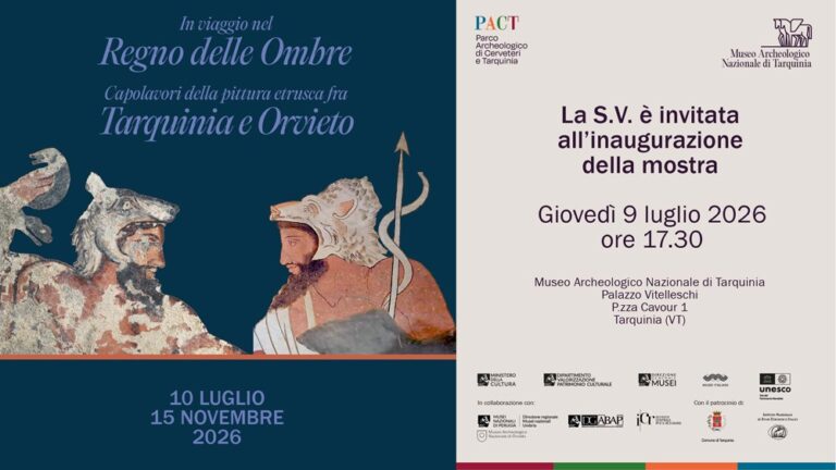 «In viaggio nel Regno delle Ombre», la pittura etrusca in mostra a Tarquinia