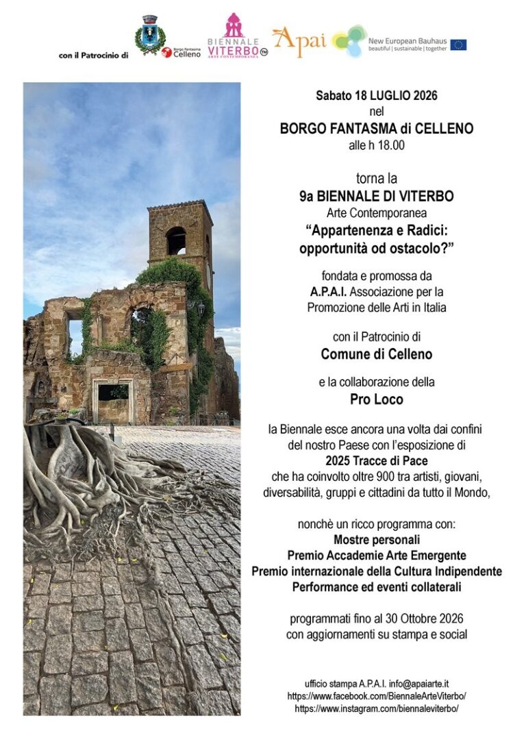 Biennale di Viterbo Arte contemporanea, la nona edizione a Celleno